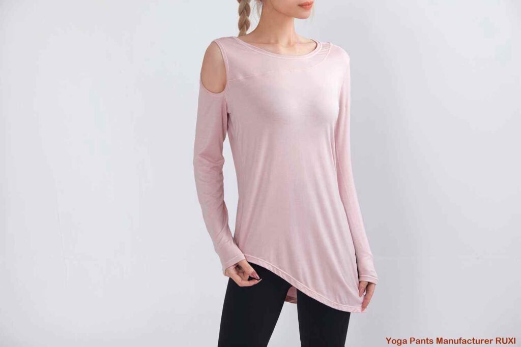 Top corto de yoga de manga larga